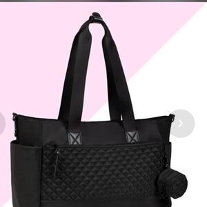 Elegant Black Quilted Tote Bag Great For Any Type Use I Use One For Weekend Bag